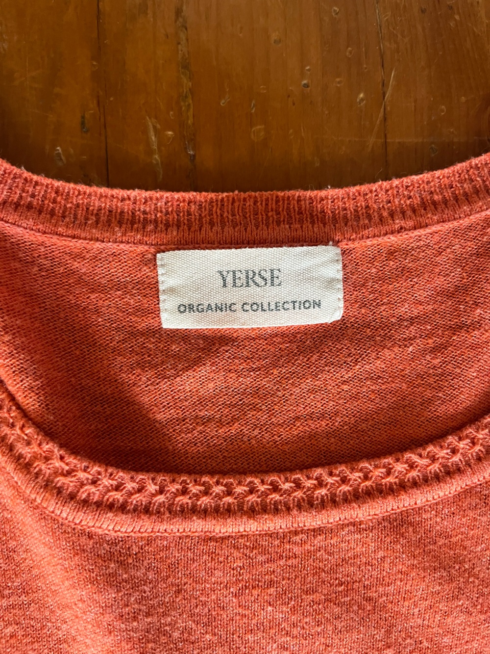 Yerse Cert B Corp 100% Organic Cotton Fine Knit Orange Crewneck Sweater